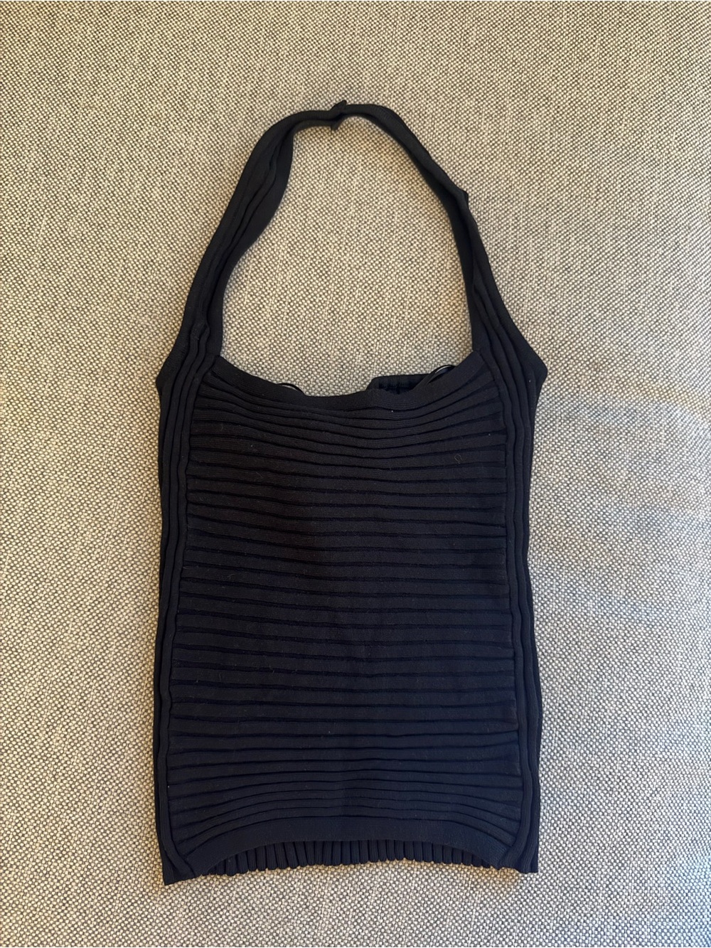 Free People Black knit Ribbed Halter Top